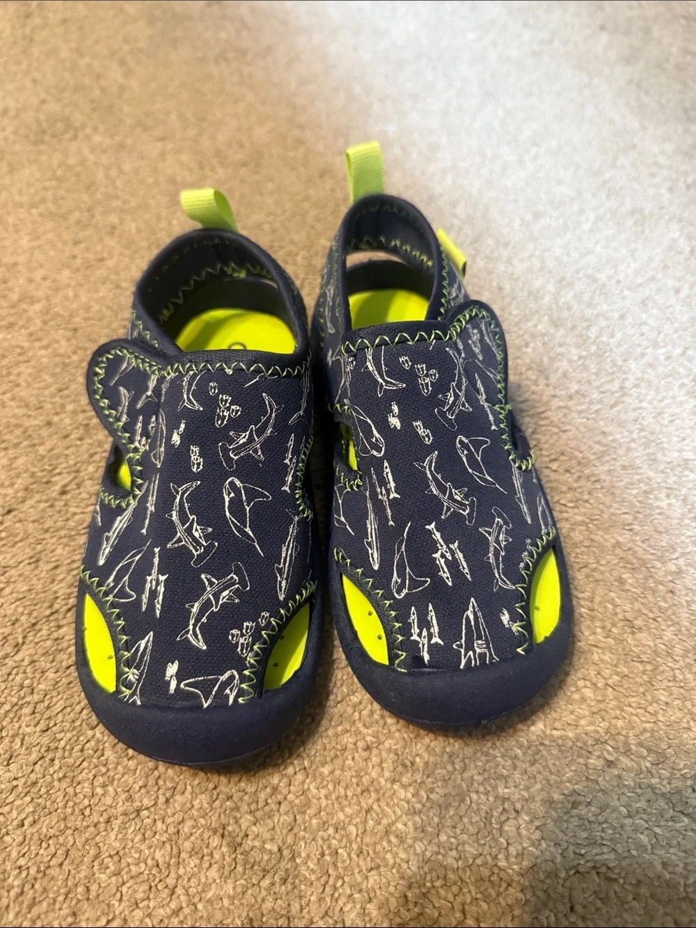 Oshkosh B’Gosh Blue Shark Print Swimmie-B Water Shoes Size 8
